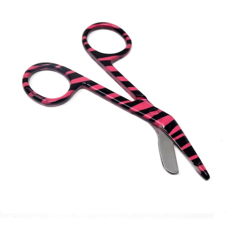 Pink Full Zebra Pattern Color Lister Bandage Scissors 3.5